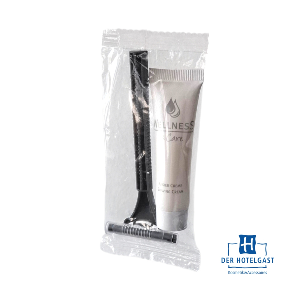 Rasierset im transparenten Polybeutel